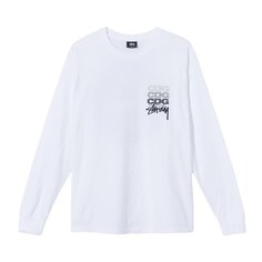 Футболка Stussy x Comme des Garçons Dot Long-Sleeve T-Shirt &apos;White&apos;, белый