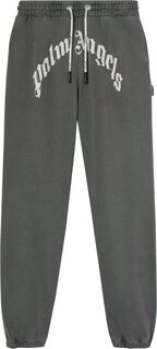 Спортивные брюки Palm Angels GD Curved Logo Sweatpants &apos;Black/White&apos;, черный