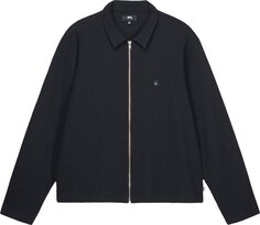 Рубашка Stussy Big Thermal Zip Shirt &apos;Black&apos;, черный