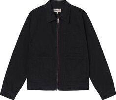 Куртка Stussy Overdyed Zip Work Jacket &apos;Black&apos;, черный