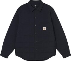 Рубашка Stussy Quilted Fatigue Shirt &apos;Black&apos;, черный