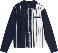 Рубашка Stussy Striped Knit Shirt &apos;Navy&apos;, синий