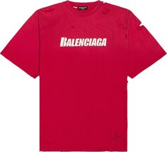 Футболка Balenciaga Boxy T-Shirt &apos;Raspberry/White&apos;, красный