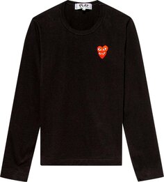 Футболка Comme des Garçons PLAY Double Heart Long-Sleeve T-Shirt &apos;Black&apos;, черный