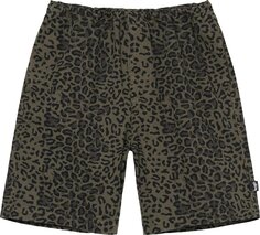 Шорты Stussy Leopard Beach Short &apos;Olive&apos;, зеленый