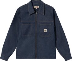 Рубашка Stussy Denim Zip Up Work Shirt &apos;Indigo&apos;, синий