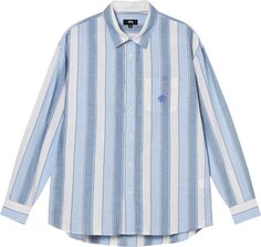 Рубашка Stussy Wide Striped Shirt &apos;Blue Stripe&apos;, синий