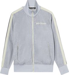 Куртка Palm Angels Lurex Track Jacket &apos;Silver/Off White&apos;, серебряный
