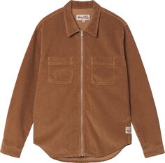 Рубашка Stussy Wide Wale Cord Zip Shirt &apos;Copper&apos;, медный