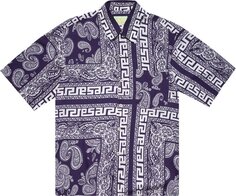 Рубашка Aries Bandana Print Hawaiian Shirt &apos;Navy&apos;, синий