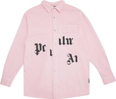 Рубашка Palm Angels Broken Logo Button Down Shirt &apos;Pink/Black&apos;, розовый