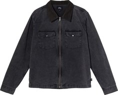 Рубашка Stussy Washed Canvas Work Shirt &apos;Black&apos;, черный