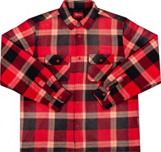 Рубашка Supreme Quilted Flannel Shirt &apos;Red&apos;, красный