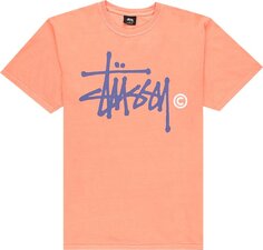 Футболка Stussy Basic Logo Pig. Dyed Tee &apos;Neon Orange&apos;, оранжевый