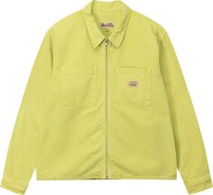 Рубашка Stussy Washed Canvas Zip Shirt &apos;Lime&apos;, желтый