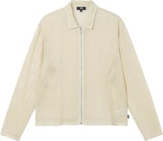Рубашка Stussy Cotton Mesh Zip Long-Sleeve Shirt &apos;Natural&apos;, кремовый