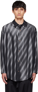 Черно-серая рубашка с ремешком на подбородке Sulvam