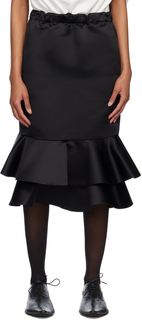 Черная юбка-миди с баской Comme des Garçons