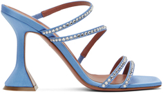 Синие босоножки на каблуке с кристаллами Naima Amina Muaddi