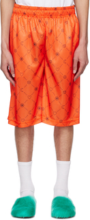 Оранжевые шорты с принтом Marni