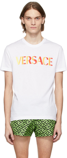 Белая футболка с логотипом Gradient Versace