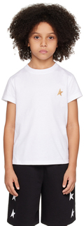 Детская белая футболка со звездами Golden Goose