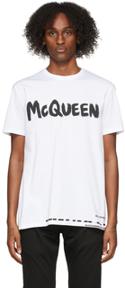 Белая футболка с логотипом Alexander McQueen