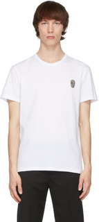 Белая футболка со значком черепа Alexander McQueen