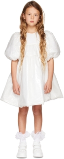Детское белое многоуровневое платье CRLNBSMNS