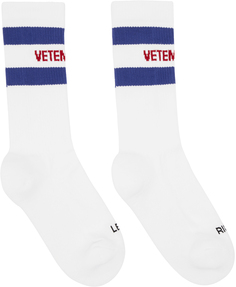 Бело-синие носки Iconic VETEMENTS