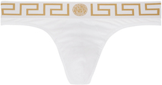 Белые стринги с каймой Greca Versace Underwear