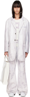 Эксклюзивный белый пиджак SSENSE из кожи ягненка Acne Studios