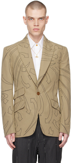 Светло-коричневый пиджак с принтом Vivienne Westwood