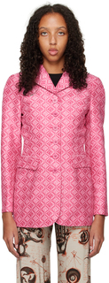 Розовый жаккардовый пиджак Marine Serre