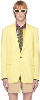 Желтый пиджак с надрезом Dries Van Noten