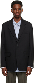 Черный пиджак с заостренными лацканами Solid Homme