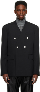 Черный пиджак с v-образным вырезом Yuki Hashimoto