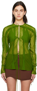 Зеленая плавающая блуза Christopher Esber
