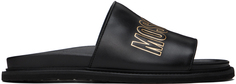 Черные сандалии с логотипом Moschino