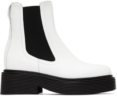 Бело-черные кожаные ботинки челси Marni