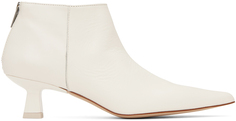 Белые мягкие укороченные ботинки с острым носком GANNI
