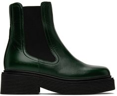 Зеленые кожаные ботинки челси Marni