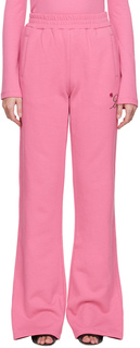 Розовые брюки для отдыха с вышивкой Blumarine