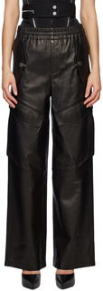 Черные кожаные брюки карго Dion Lee