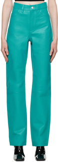 Синие кожаные прямые брюки REMAIN Birger Christensen