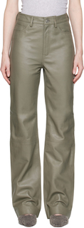 Серо-коричневые кожаные брюки Lynn REMAIN Birger Christensen