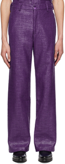 Пурпурные лакированные брюки Theophilio