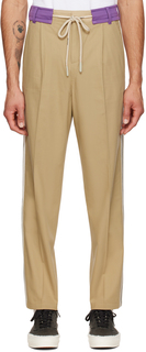 Светло-коричневые спортивные брюки с поясом Palm Angels