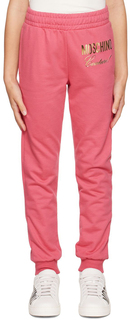 Детские розовые домашние брюки &apos;Couture&apos; Moschino