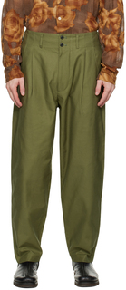 Зеленые брюки со складками Nicholas Daley